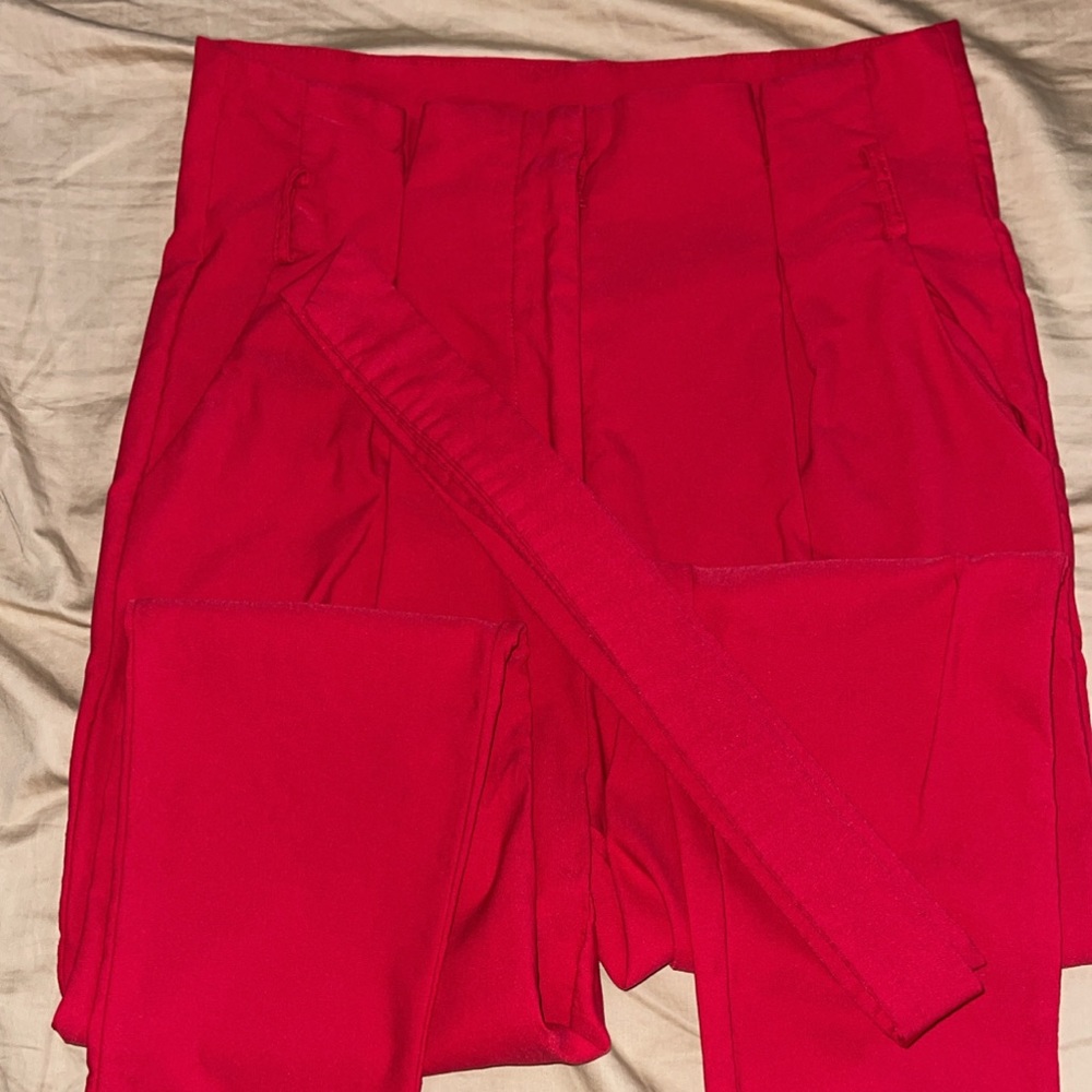 Red dress pants